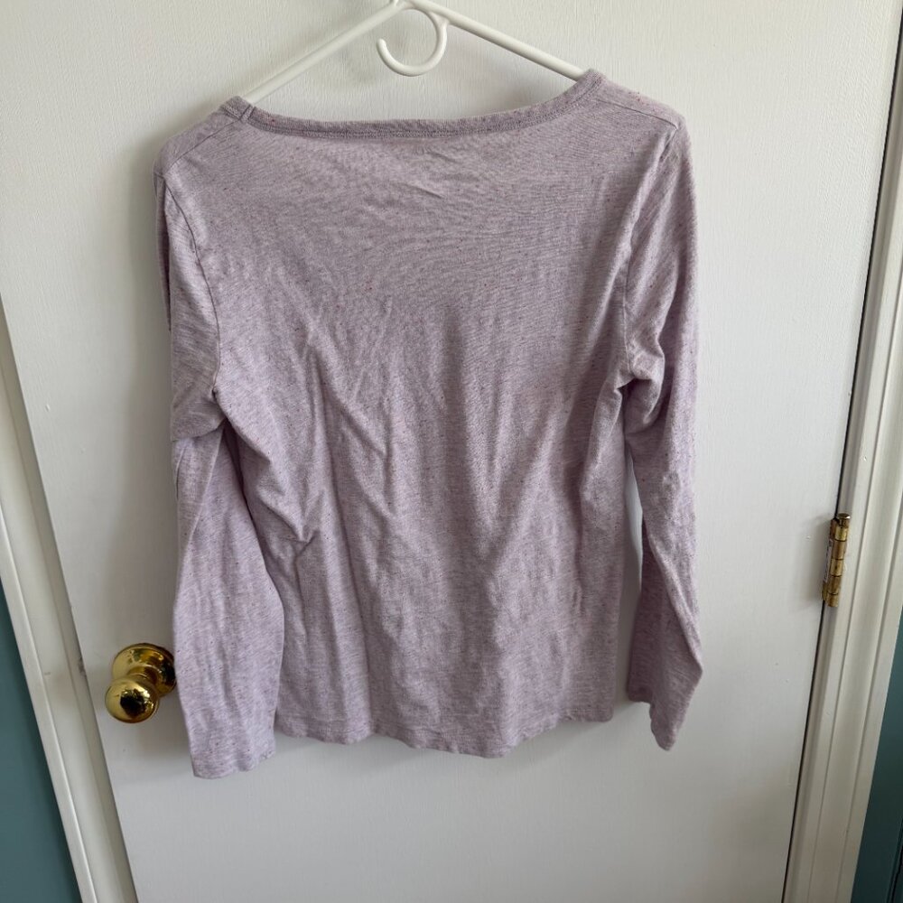 J.Crew Vintage Cotton Long Sleeve Tee Purple Medium - Picture 2 of 4